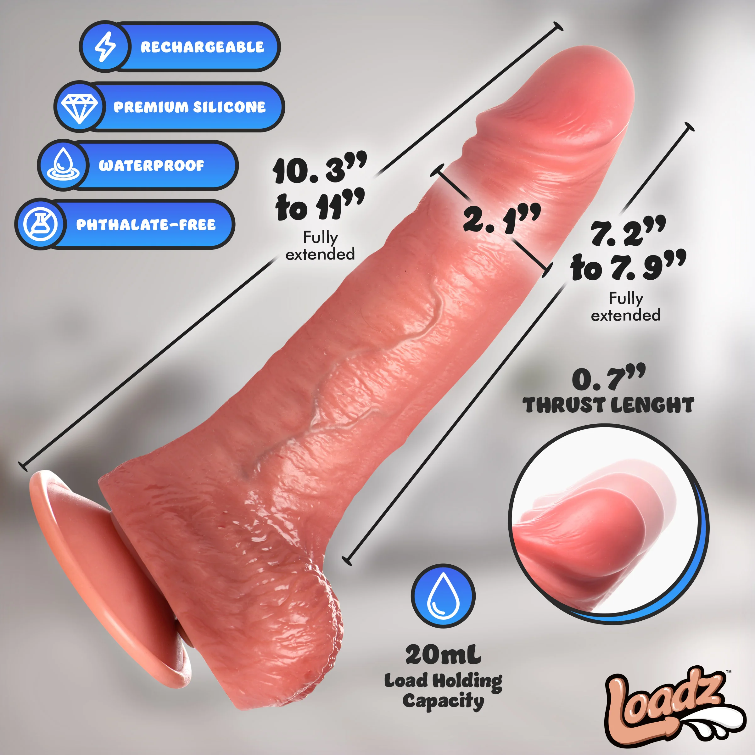 10" Thrusting, Vibrating, & Squirting Dildo - Image 5