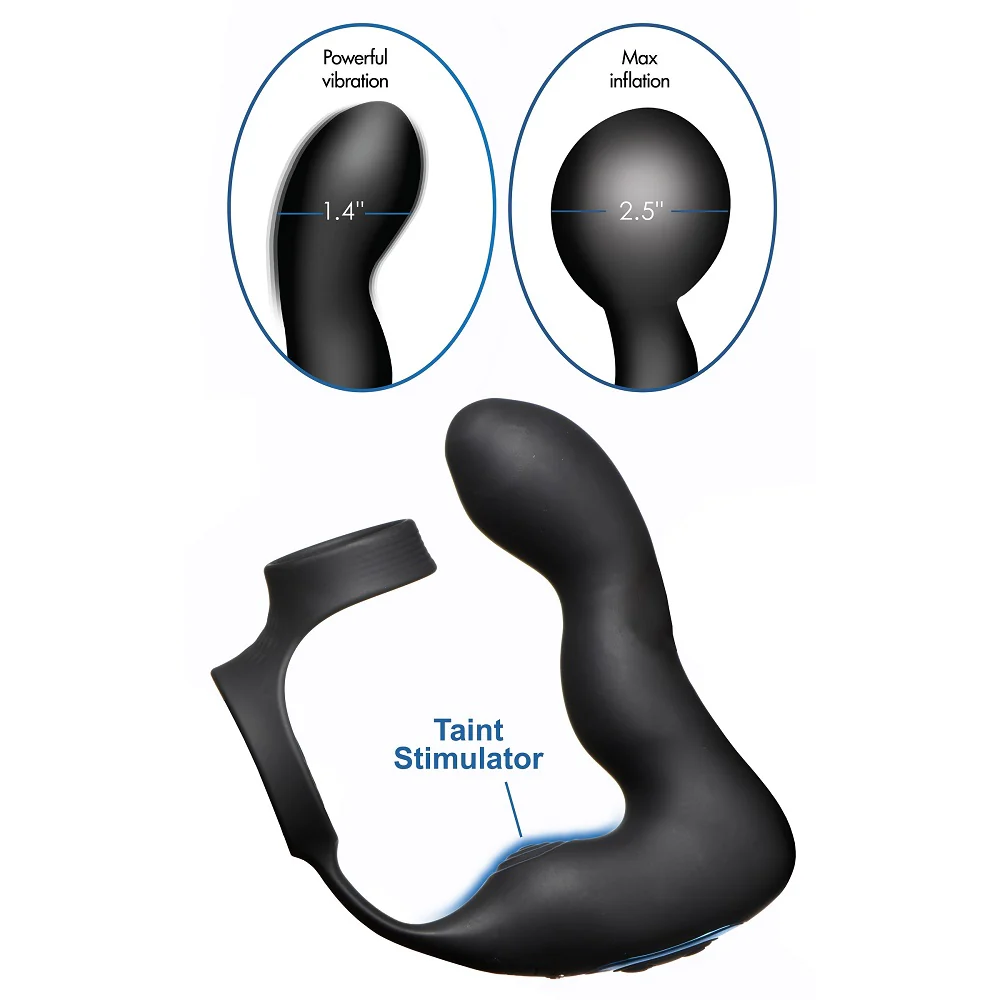 10X Inflatable and Vibrating Prostate Plug with C&B Ring - Image 2