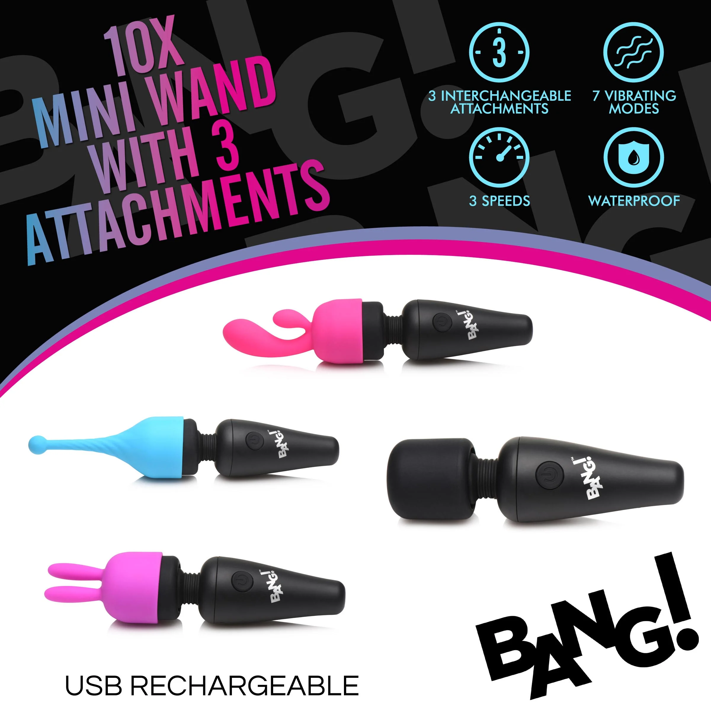 10X Mini Wand with 3 Attachments - Image 3