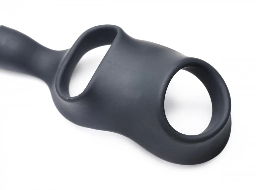 10X P-Bomb Silicone Cock and Ball Ring with Vibrating Anal Plug - Image 7
