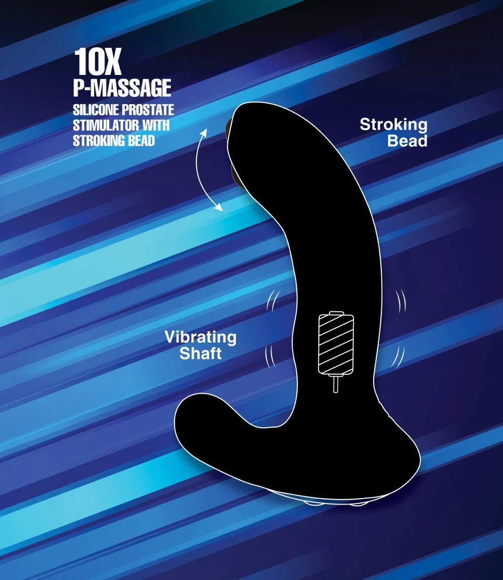 10X P-Massage Silicone Prostate Stimulator with Stroking Bead - Image 3