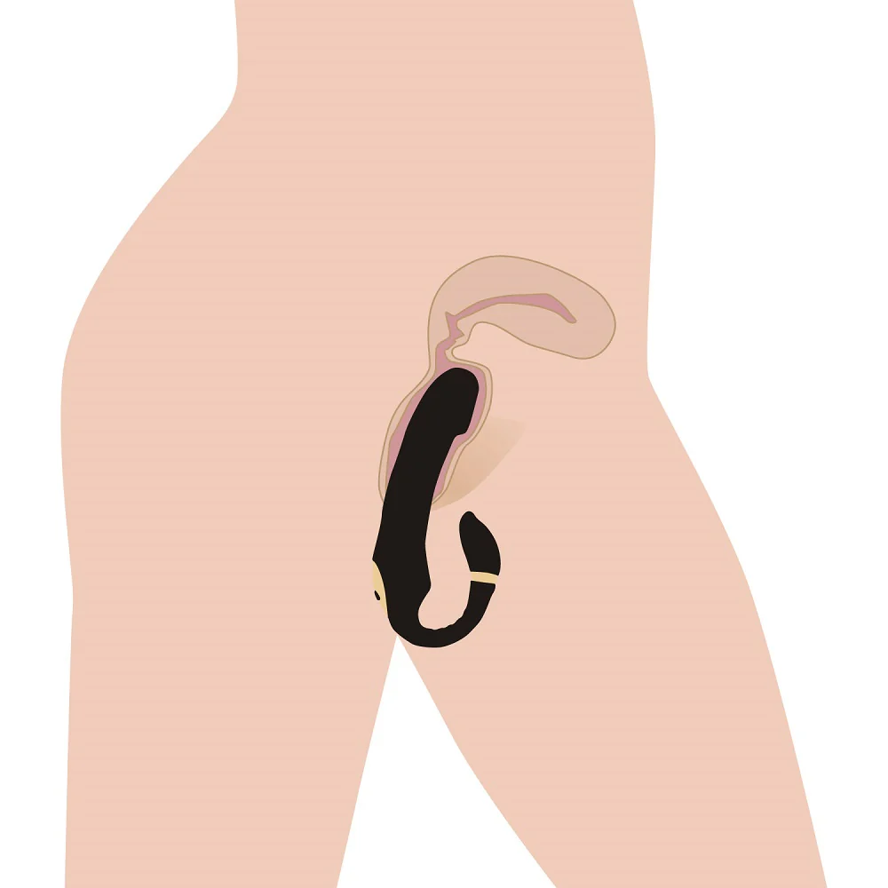 10X Pleasure Pose Come Hither Silicone Vibrator with Poseable Clit Stimulator - Image 3