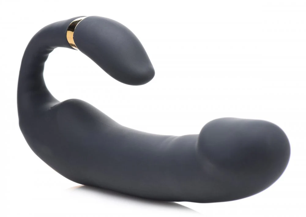 10X Pleasure Pose Come Hither Silicone Vibrator with Poseable Clit Stimulator - Image 5