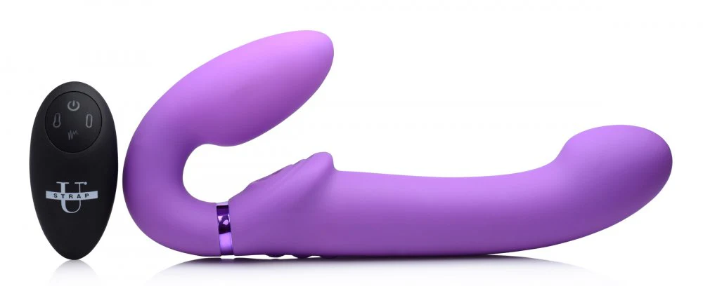 10X Remote Control Ergo-Fit Clit Pulse Inflatable and Vibrating Strapless Strap-on - Image 4