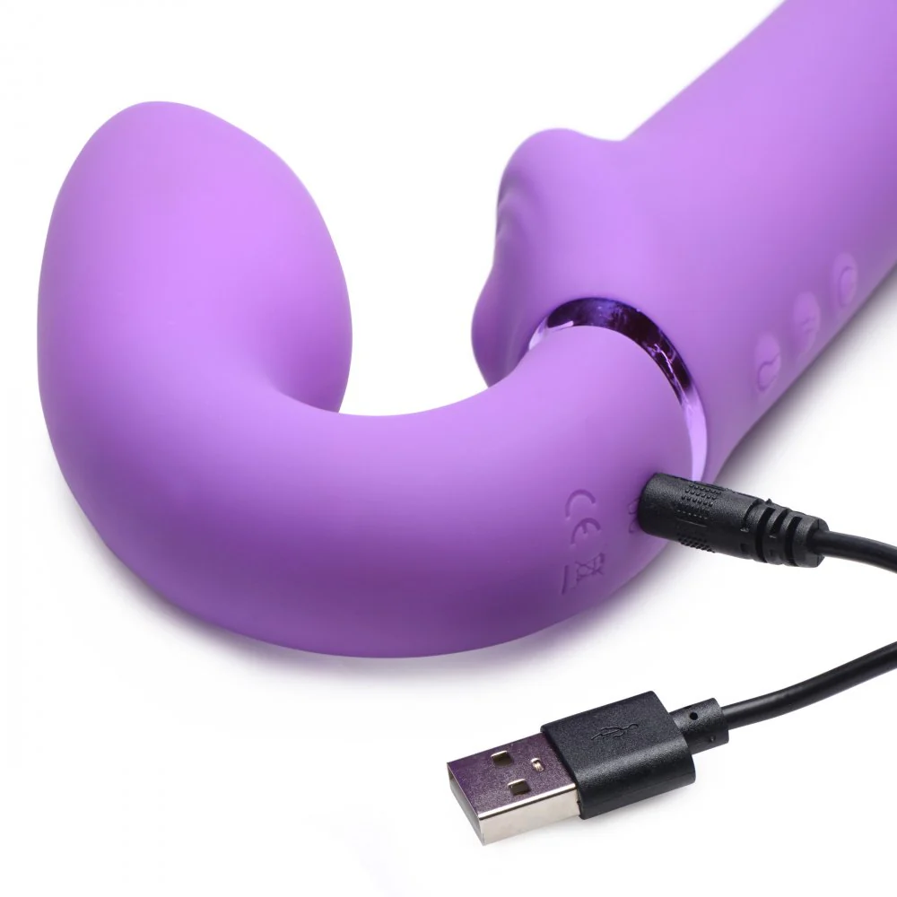 10X Remote Control Ergo-Fit Clit Pulse Inflatable and Vibrating Strapless Strap-on - Image 6