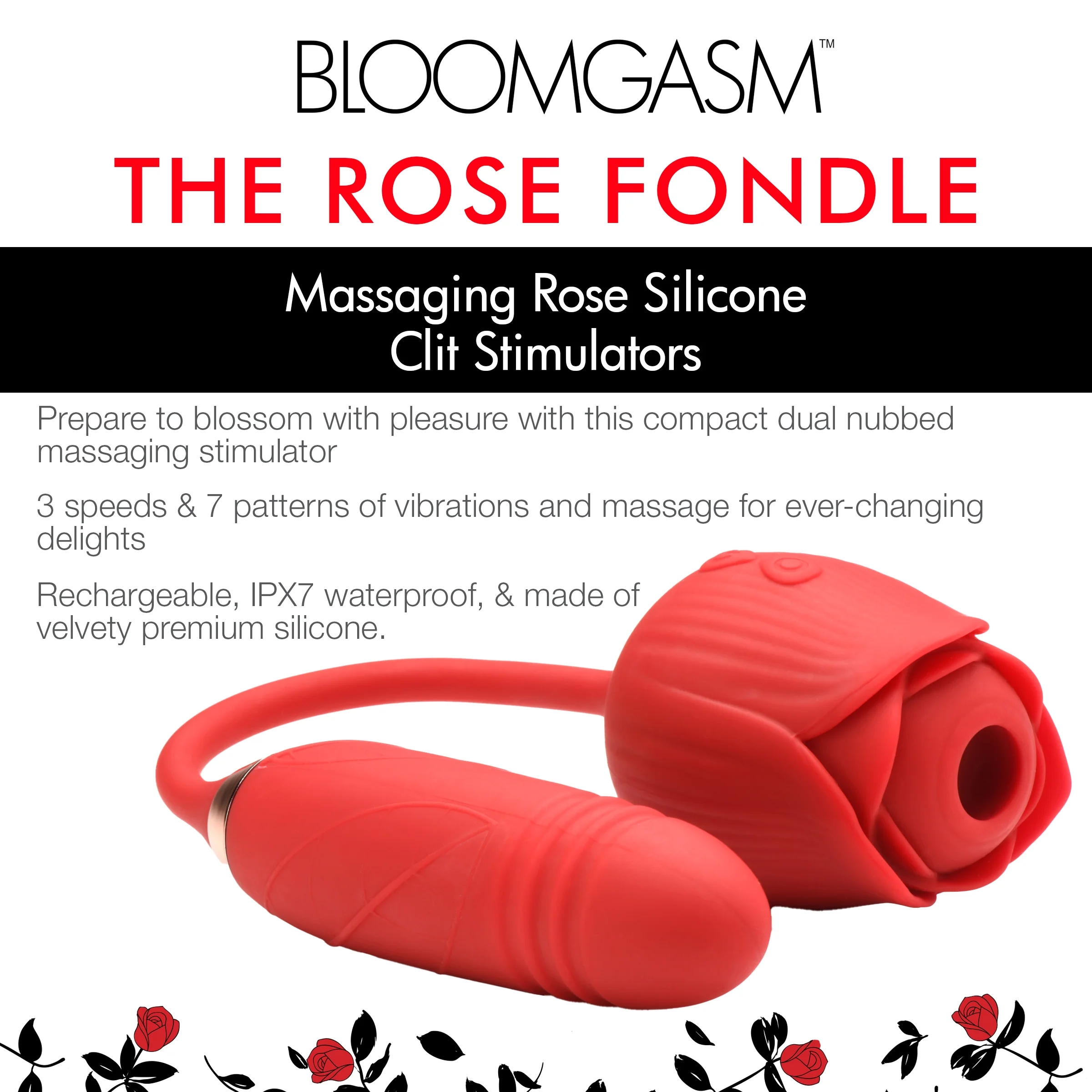 10X Romping Rose Suction and Thrusting Vibrator - Image 3