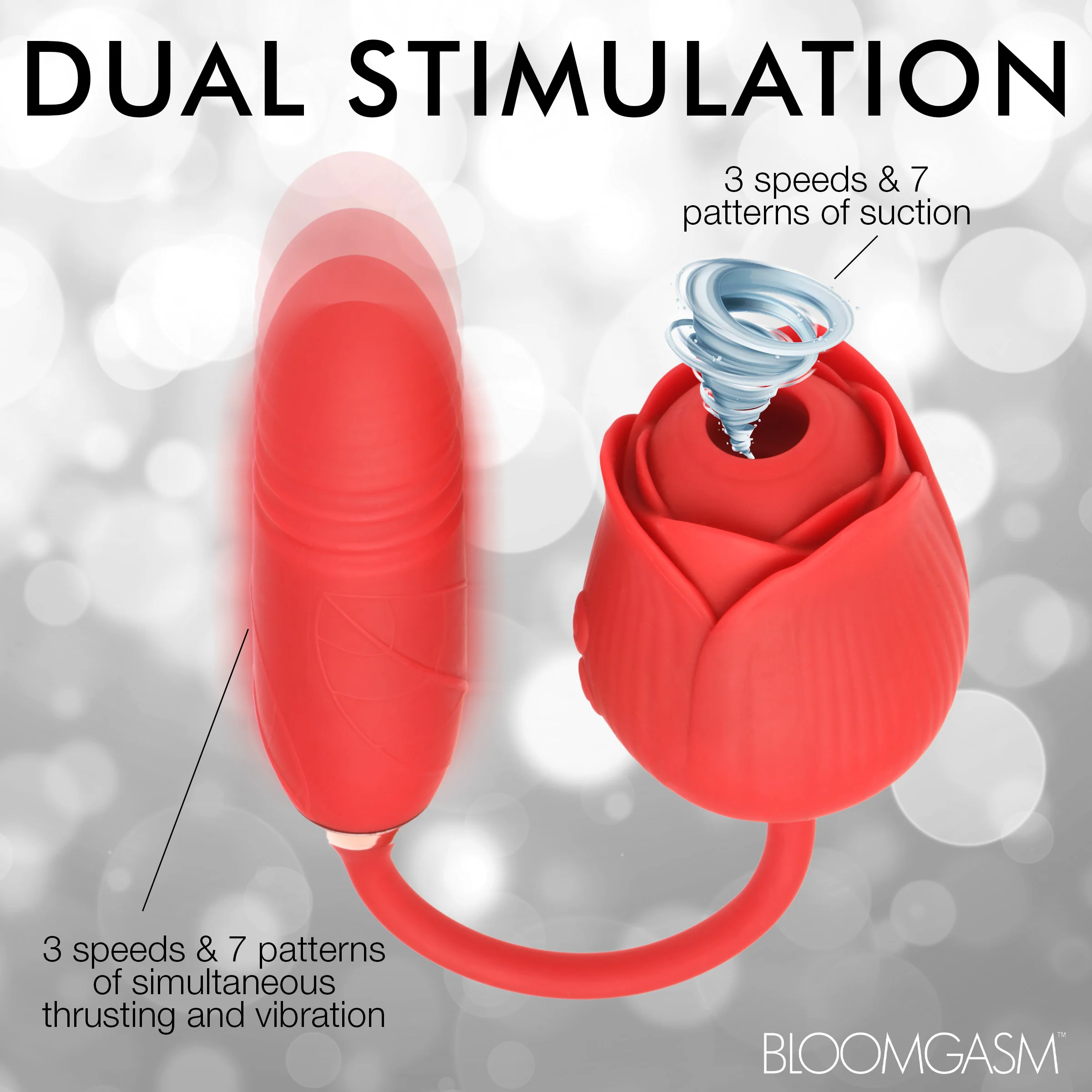 10X Romping Rose Suction and Thrusting Vibrator - Image 8