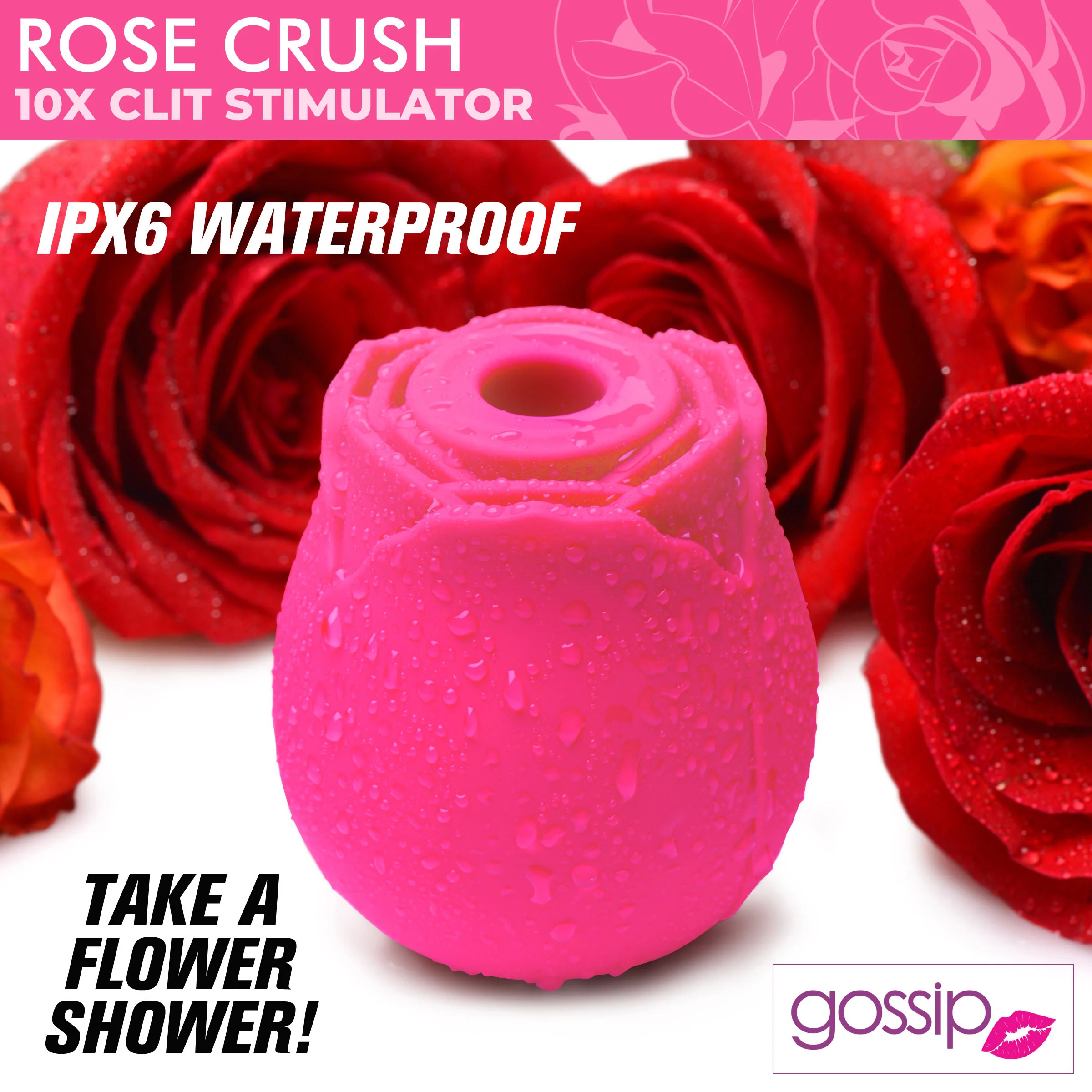 10X Rose Silicone Clitoral Stimulator - Image 2