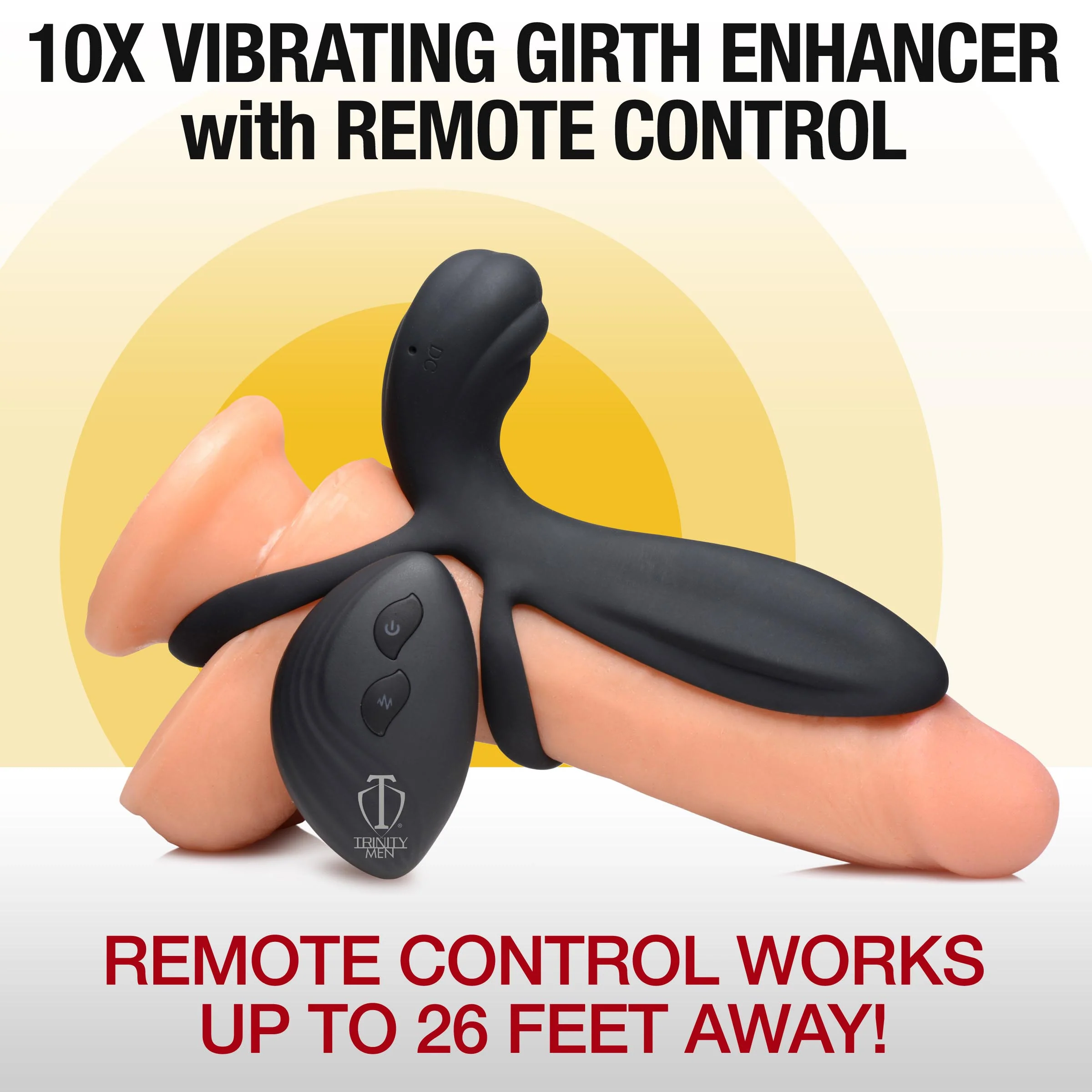 10X Silicone Vibrating Girth Enhancer with Remote Control - Image 2