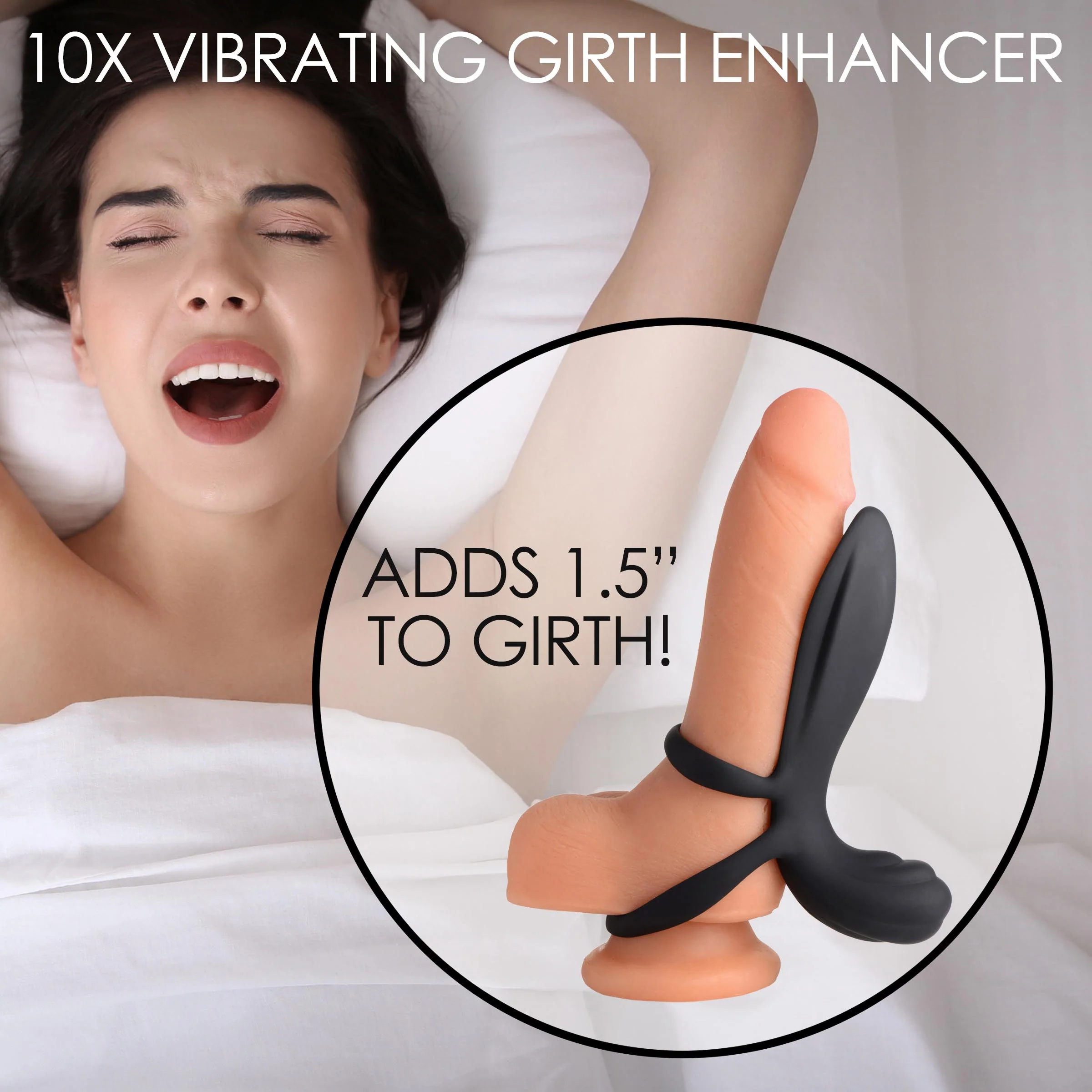 10X Silicone Vibrating Girth Enhancer with Remote Control - Image 4