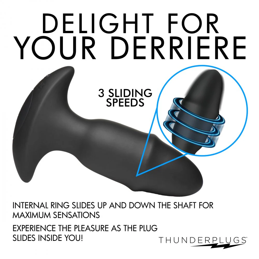 10X Sliding Ring Silicone Missile Plug with Remote - Image 7