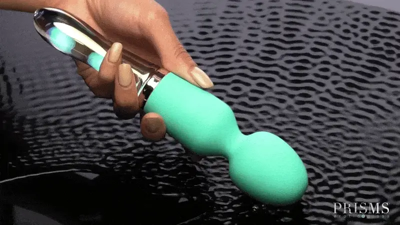 10X Turquoise Dual Ended Silicone and Glass Wand - Image 2