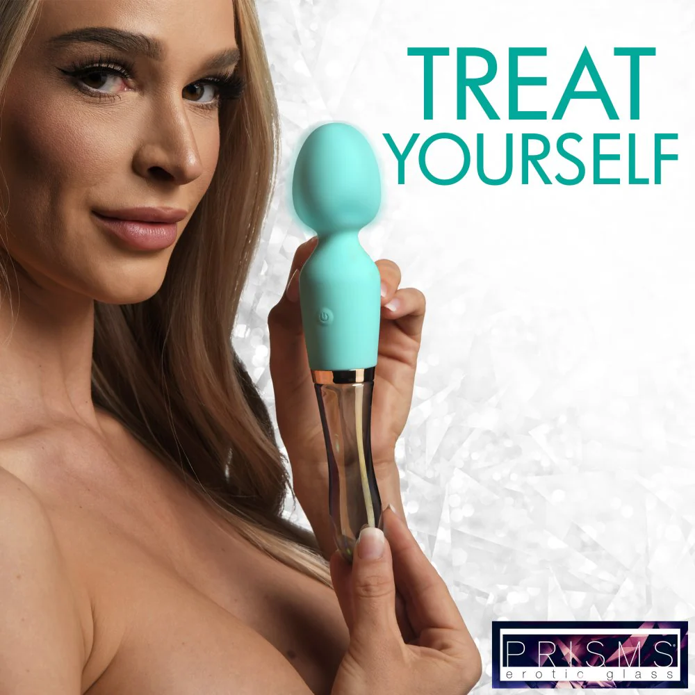 10X Turquoise Dual Ended Silicone and Glass Wand - Image 4