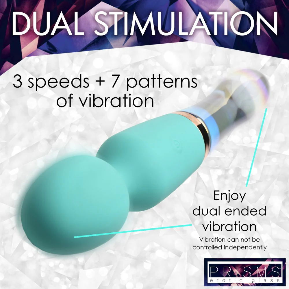 10X Turquoise Dual Ended Silicone and Glass Wand - Image 7