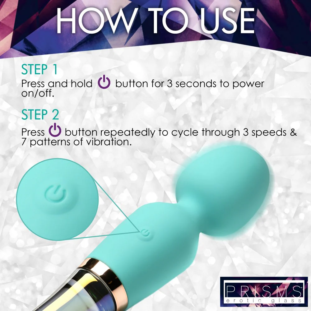 10X Turquoise Dual Ended Silicone and Glass Wand - Image 8