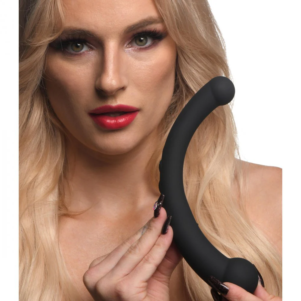 10X Vibra-Crescent Vibrating Silicone Dual-Ended Dildo - Image 2