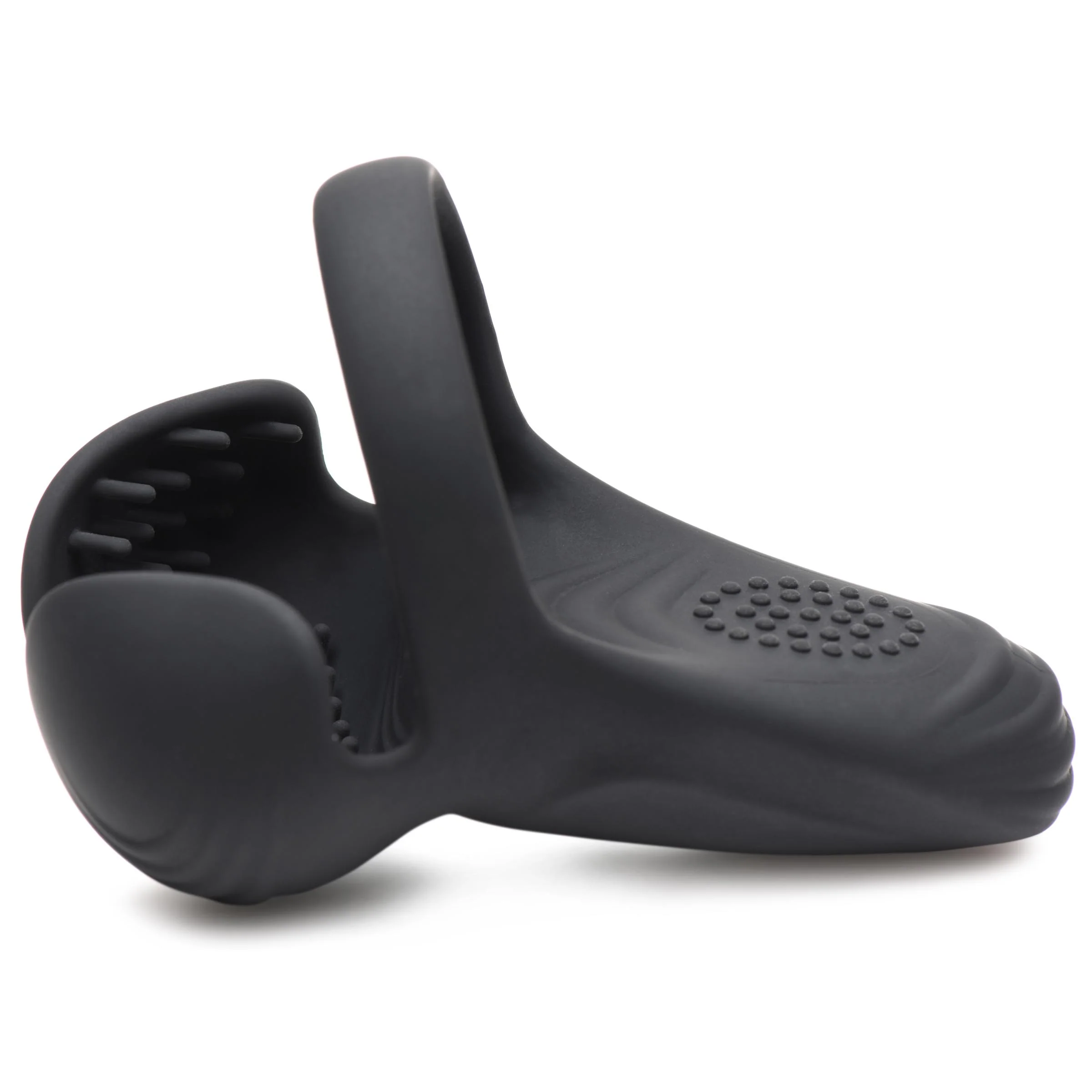 10X Vibrating Silicone Cock Ring with Taint Stim and Remote - Image 7