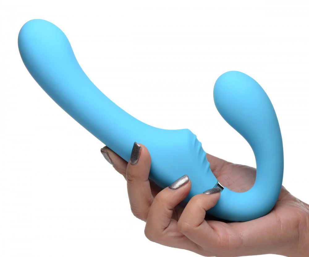 10X Vibrating Silicone Strapless Strap-on - Image 3