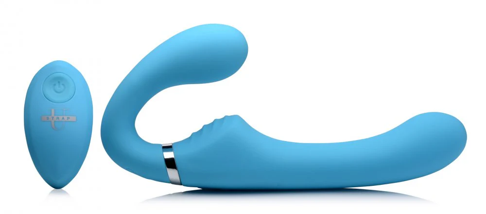 10X Vibrating Silicone Strapless Strap-on - Image 4