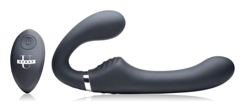 10X Vibrating Silicone Strapless Strap-on - Image 5