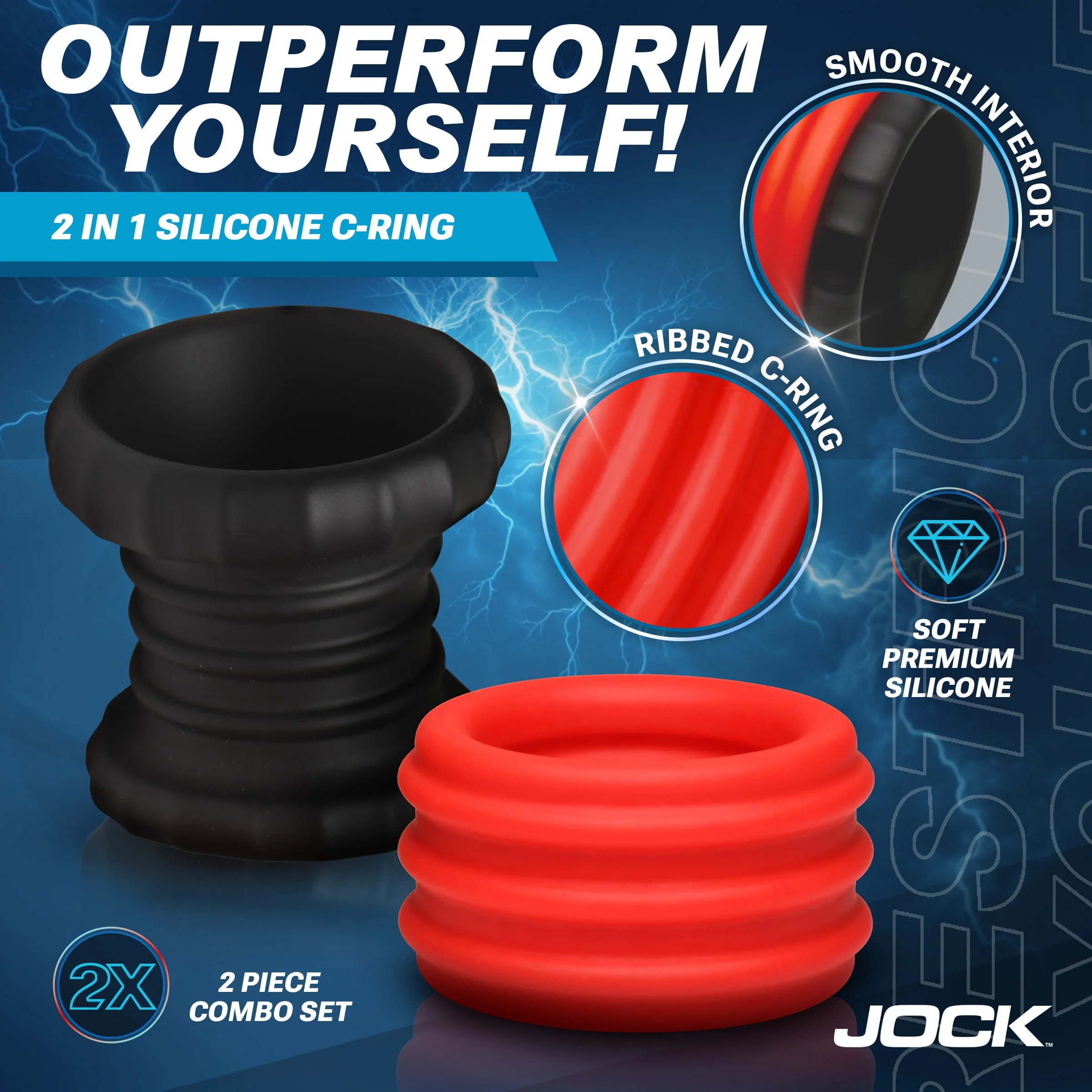 2-in-1 Silicone Cock Ring - Image 4
