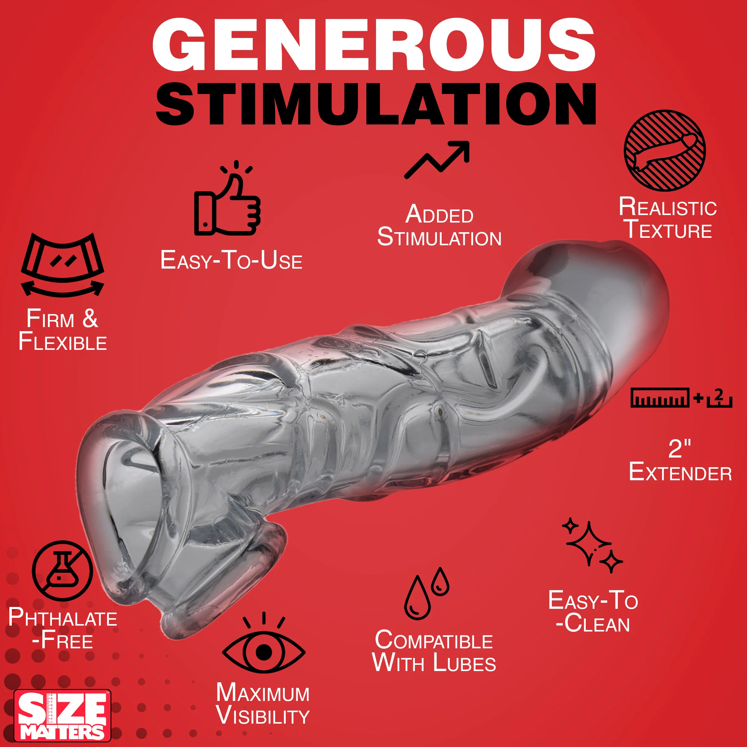 2 Inch Clear Penis Extender Sleeve - Image 4