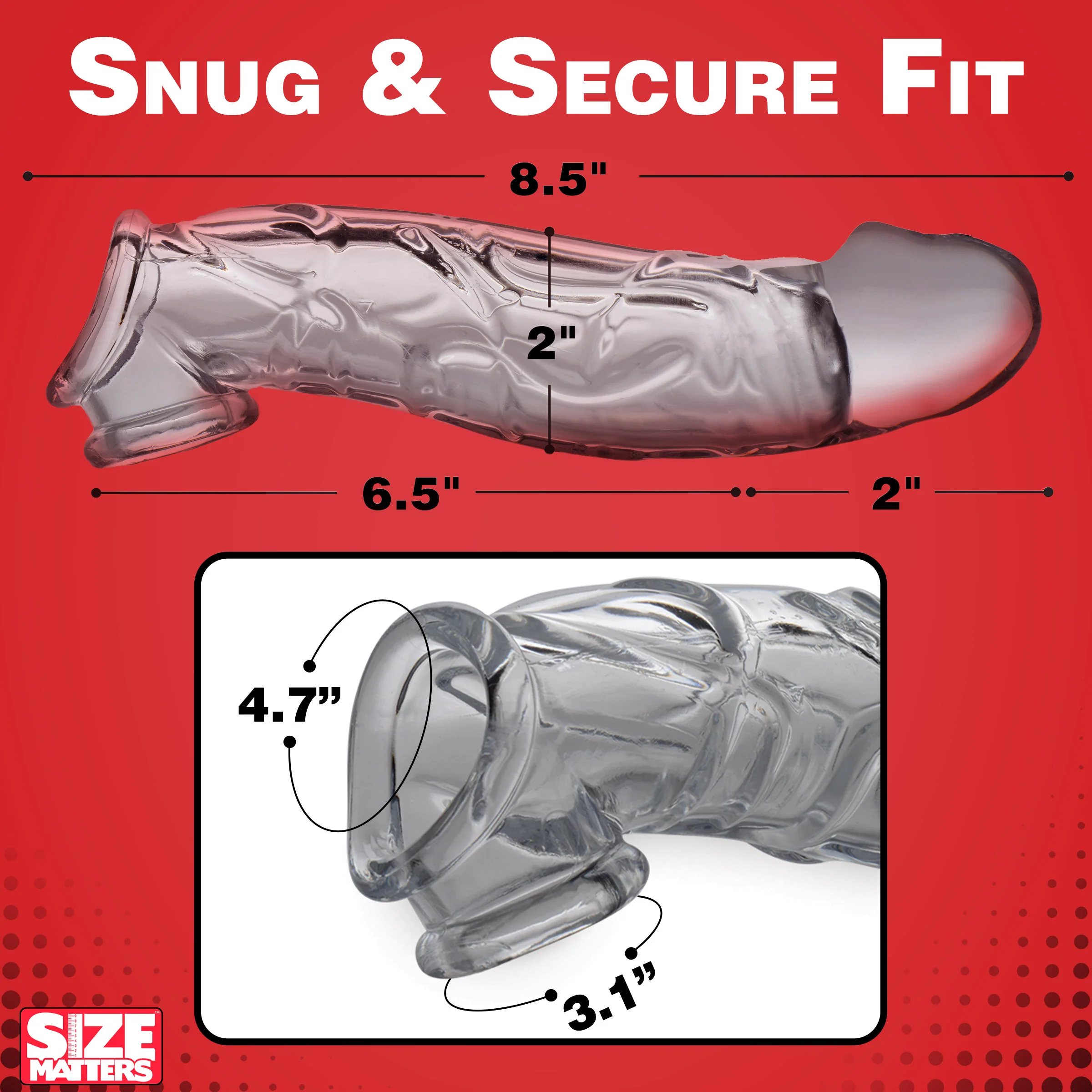 2 Inch Clear Penis Extender Sleeve - Image 6