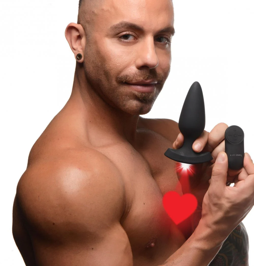 28X Laser Heart Silicone Anal Plug with Remote - Image 4