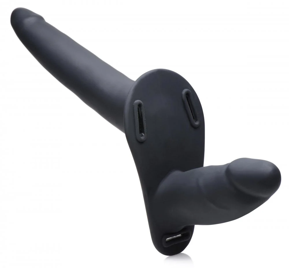 28X Power Pegger Beginner Vibrating Double Dildo with Harness and Remote - Image 3