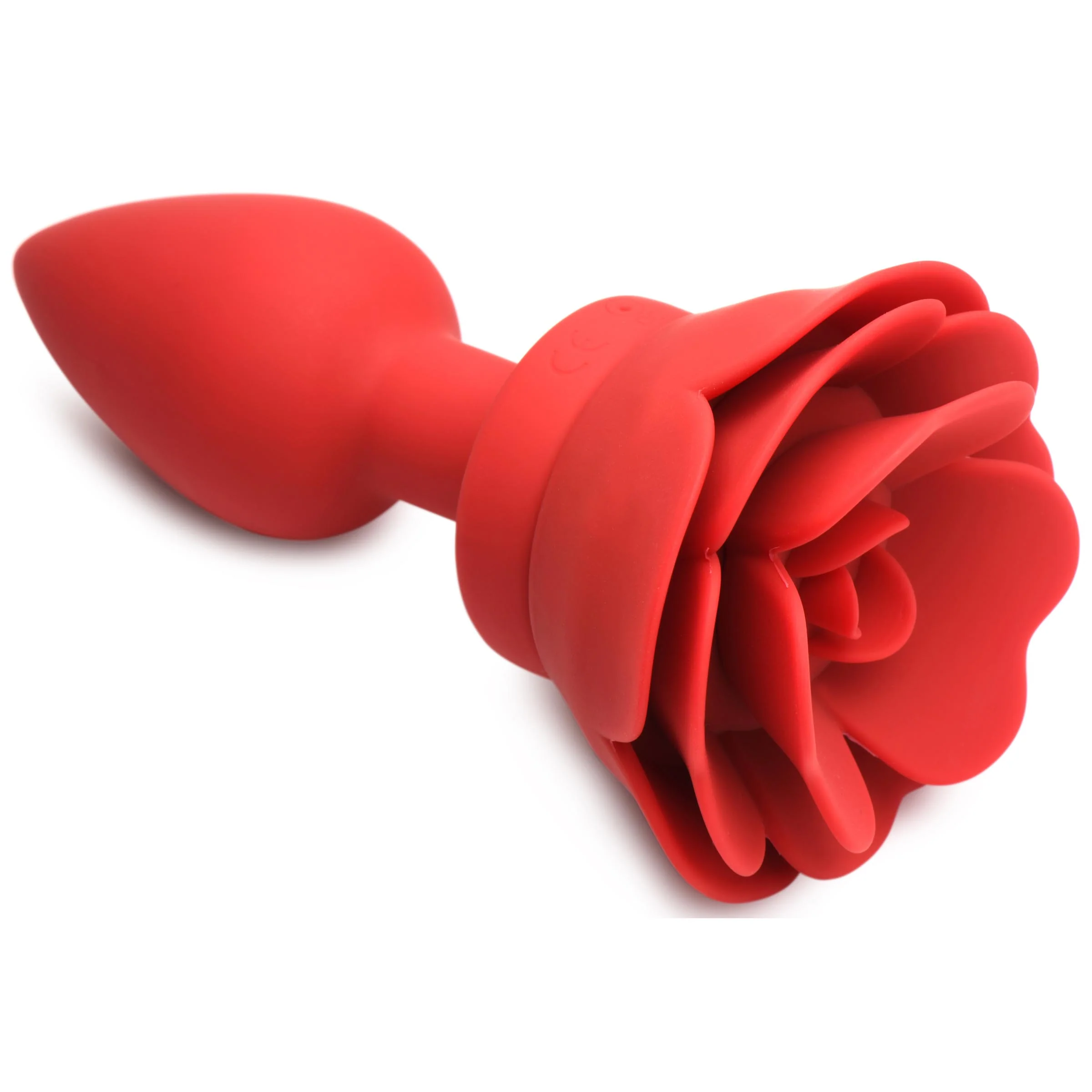 28X Silicone Vibrating Rose Anal Plug with Remote - Image 8