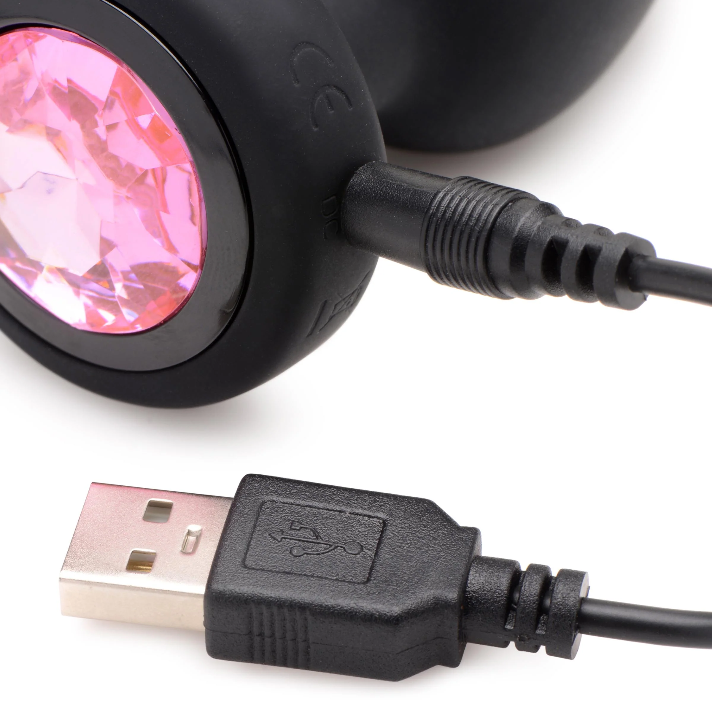 28X Vibrating Silicone Pink Gem Anal Plug - Image 6