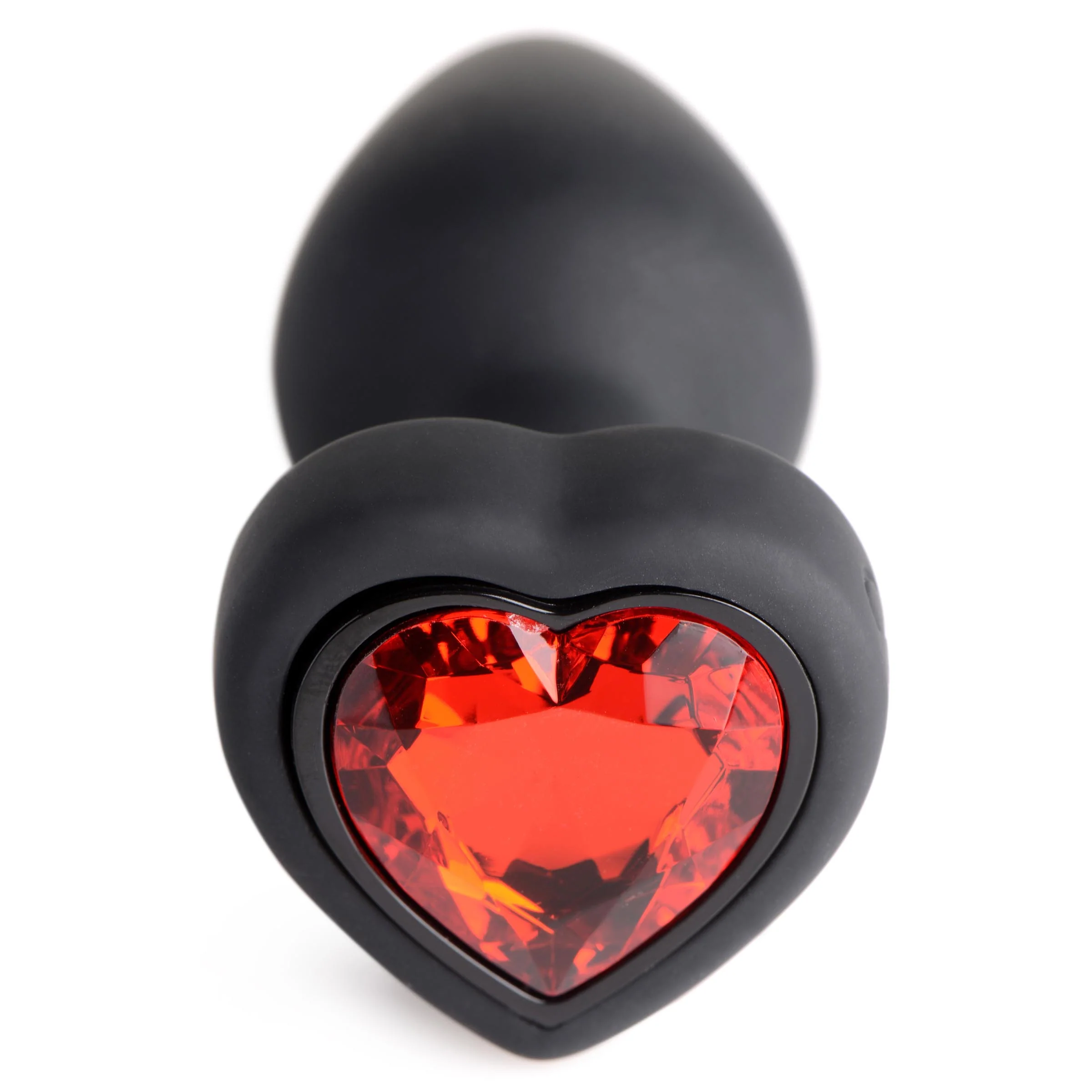 28X Vibrating Silicone Red Heart Anal Plug - Image 4