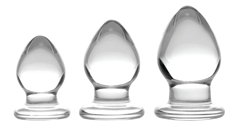 3 Piece Glass Anal Plug Kit