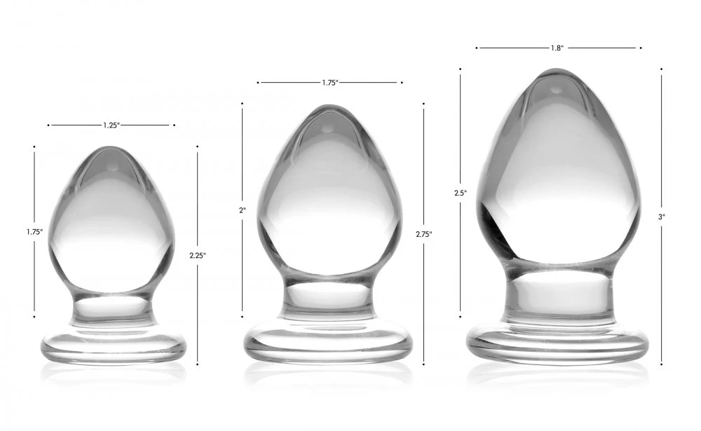 3 Piece Glass Anal Plug Kit - Image 10