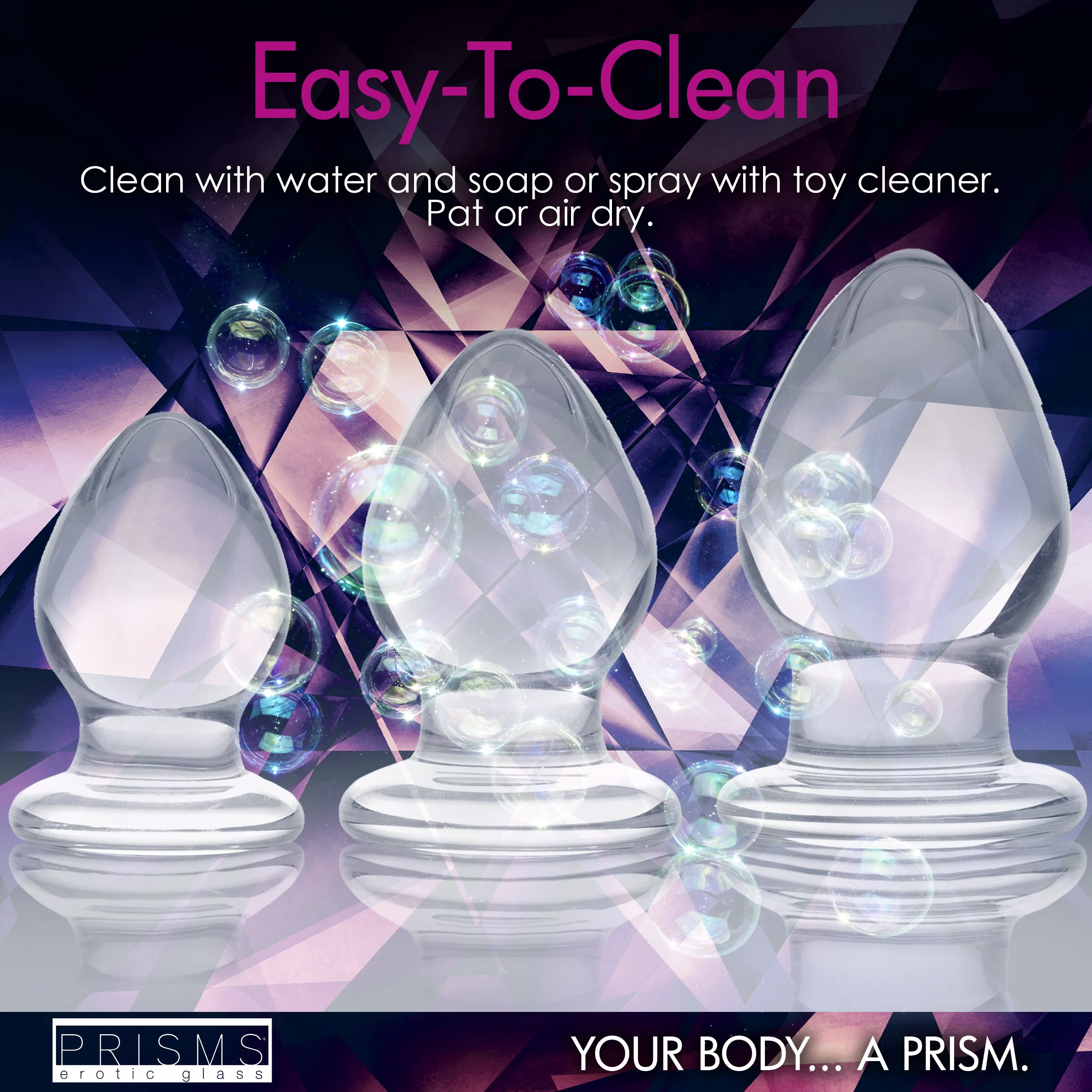 3 Piece Glass Anal Plug Kit - Image 8