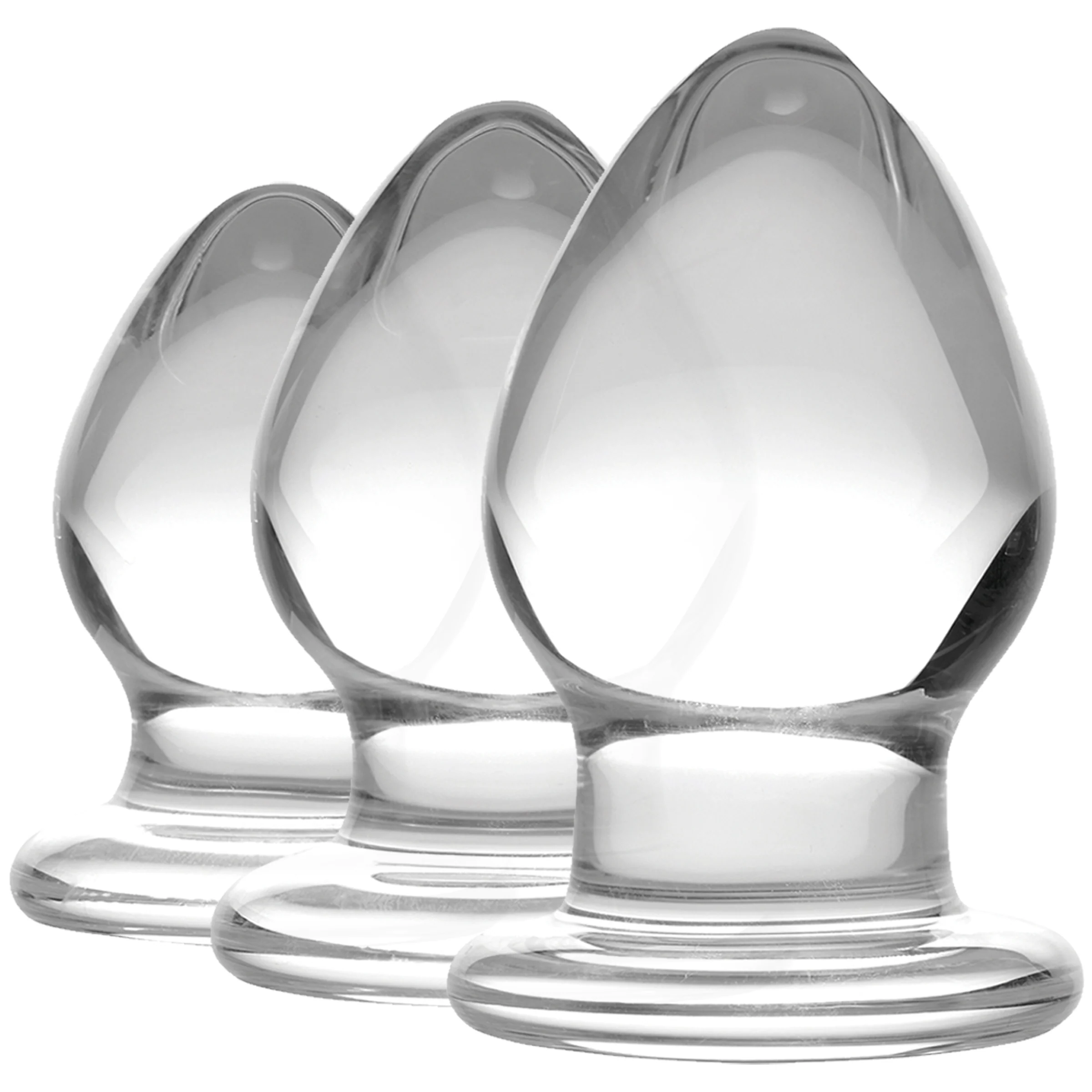 3 Piece Glass Anal Plug Kit - Image 9