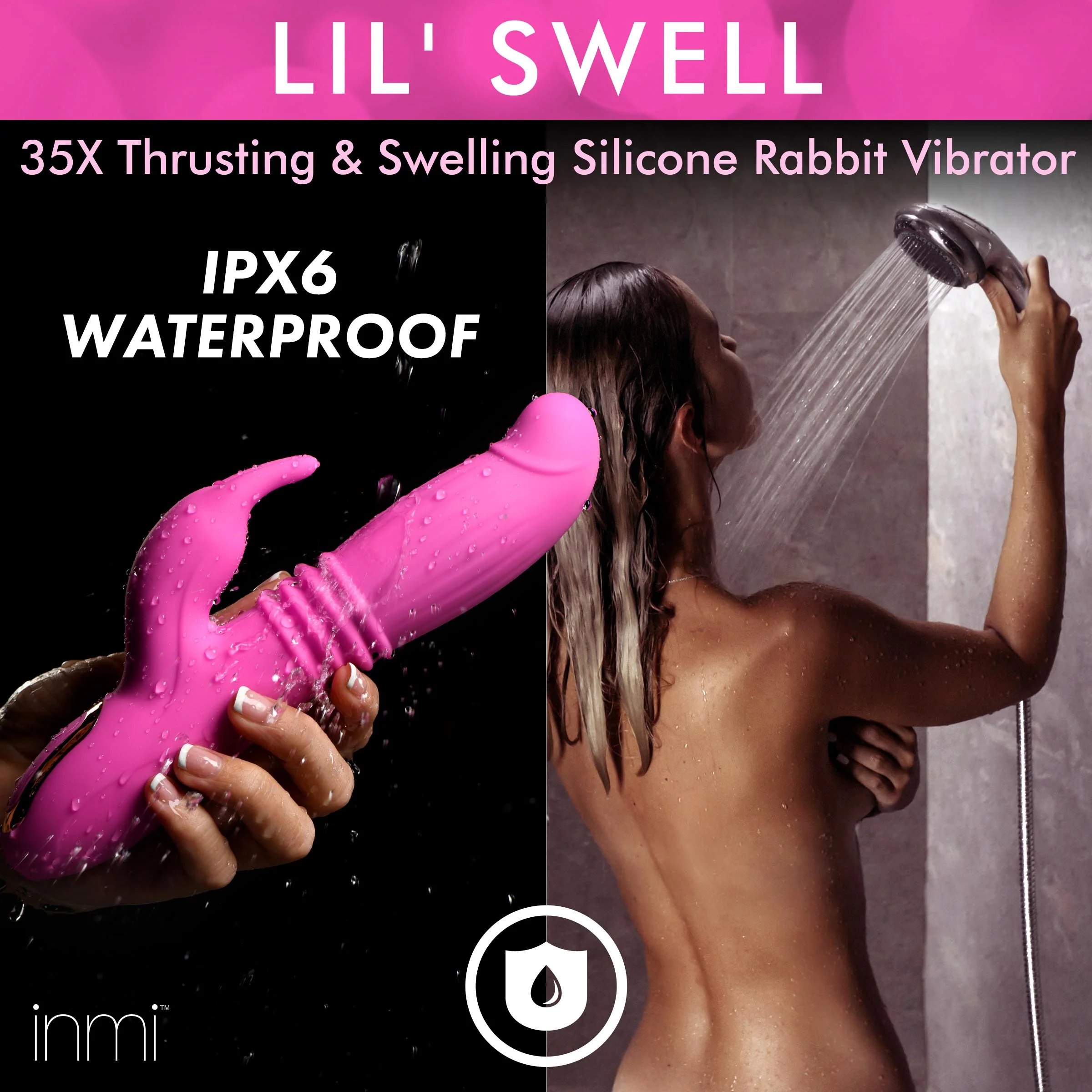 35X Lil Swell Thrusting and Swelling Silicone Rabbit Vibrator - Image 4