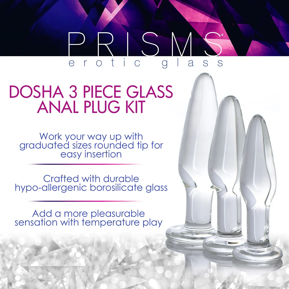 3pc Dosha Glass Anal Plug Kit - Image 2