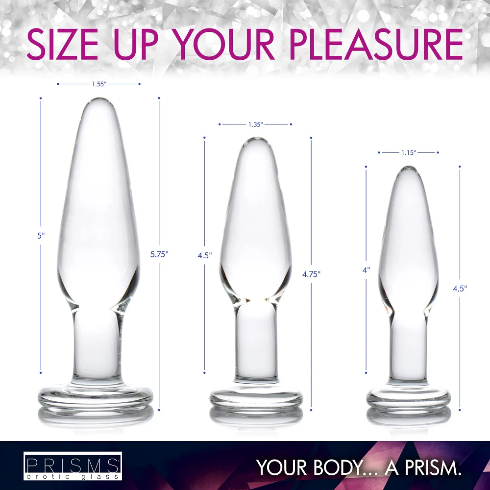 3pc Dosha Glass Anal Plug Kit - Image 4