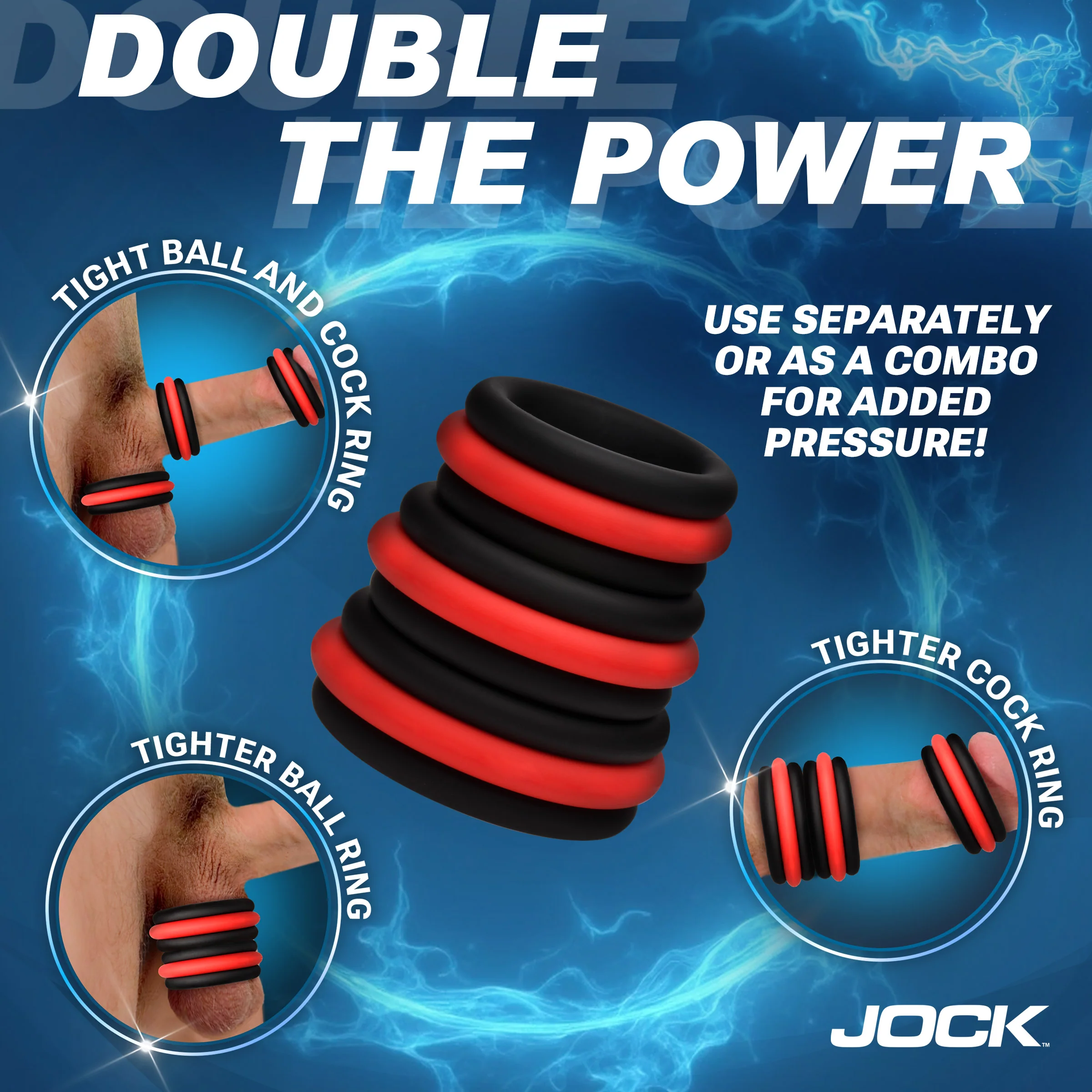 3pc Enhancers 2-in-1 Silicone Cock Ring Set - Image 4