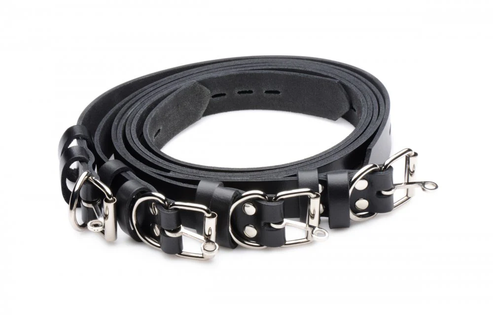 4 Pack Leather Locking Bondage Straps - Image 4