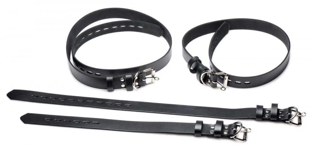 4 Pack Leather Locking Bondage Straps - Image 5