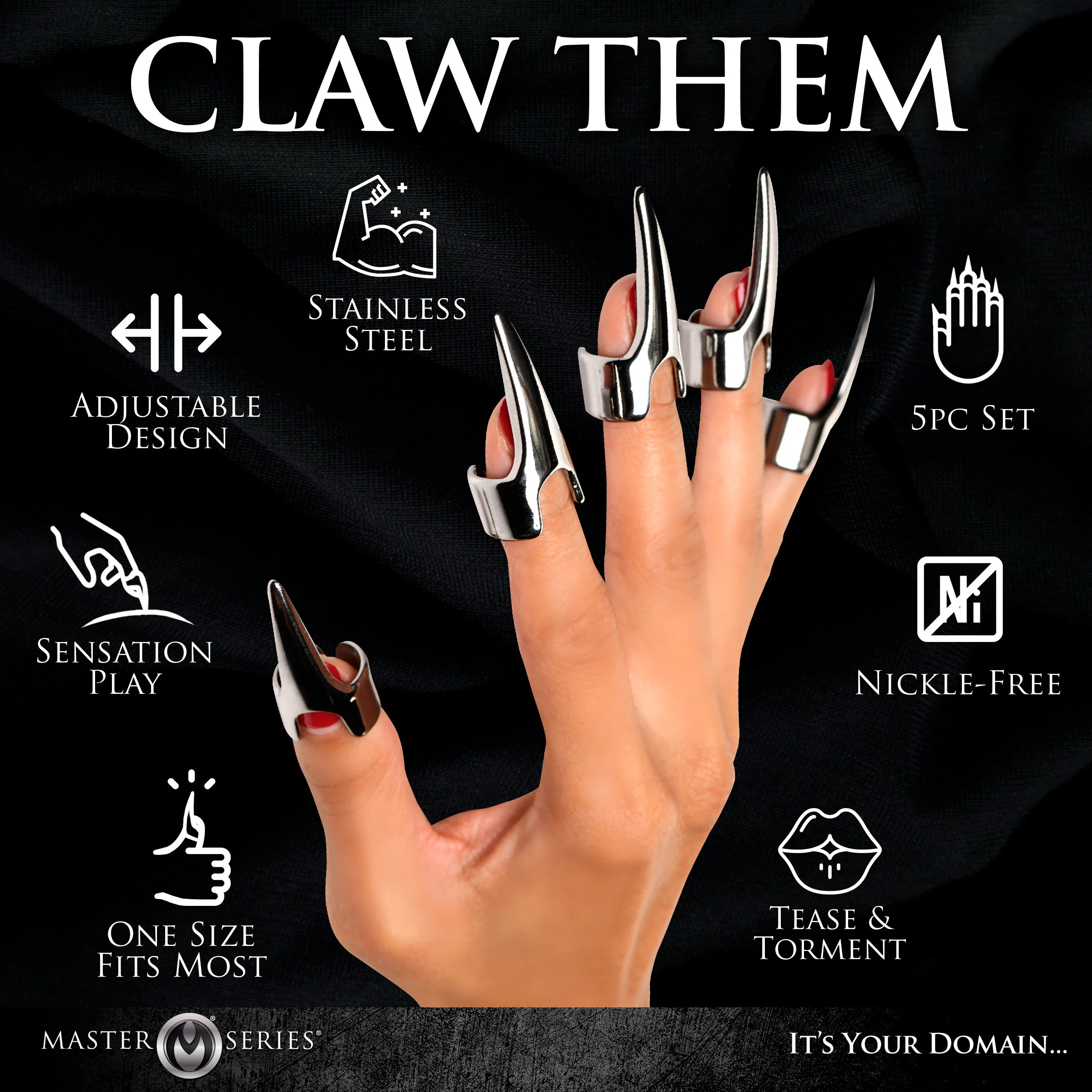 5pc Sensation Play Claw Rings - Image 5