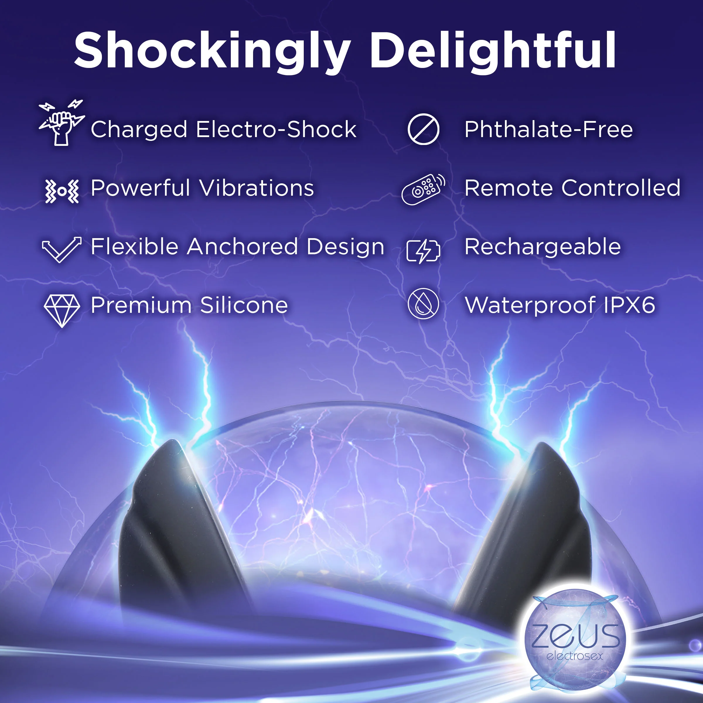 64X Electro-Spread Vibrating and Estim Silicone Butt Plug - Image 3