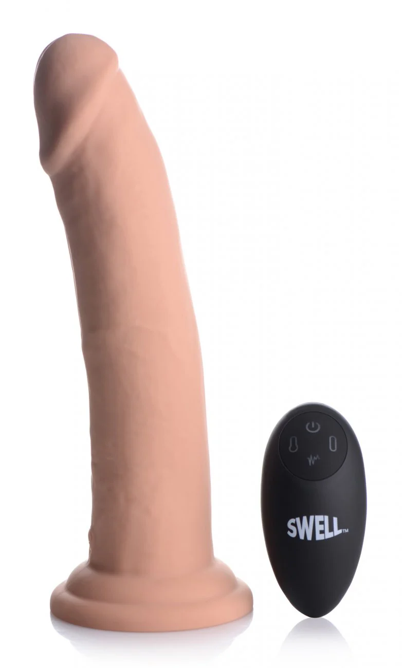 7X Inflatable and Vibrating Remote Control Silicone Dildo - Image 4