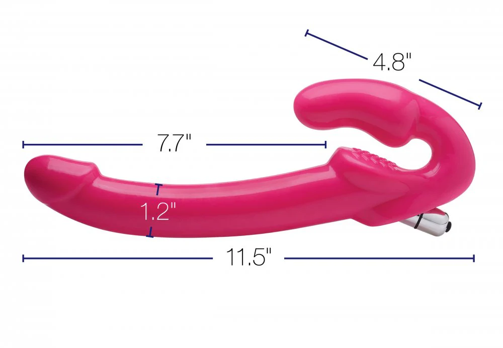 7X Revolver Slim 8 inch Vibrating Strapless Strap-on - Image 3