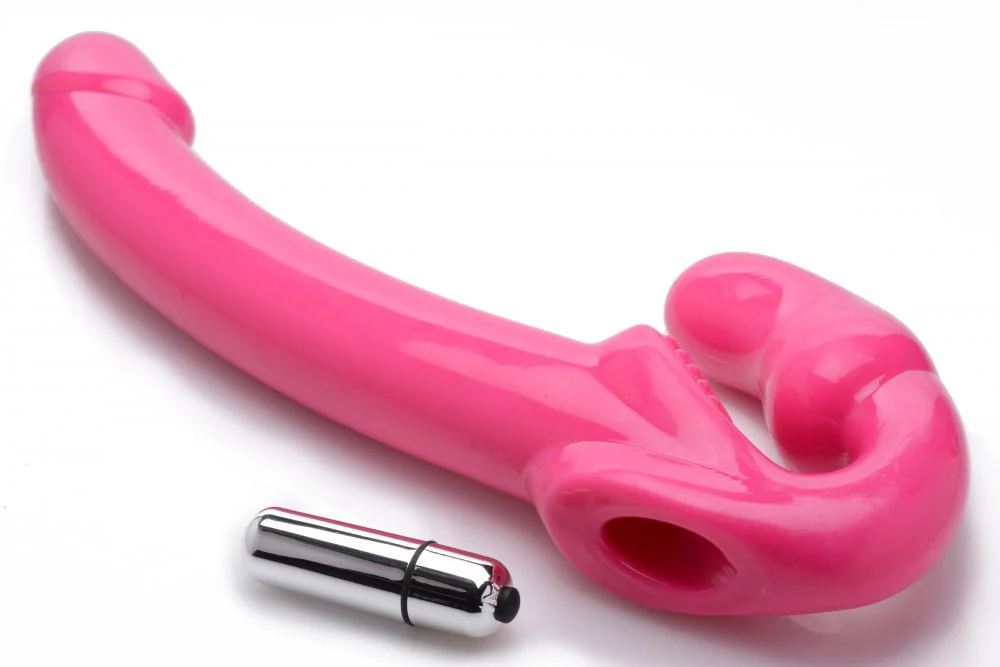 7X Revolver Slim 8 inch Vibrating Strapless Strap-on - Image 4