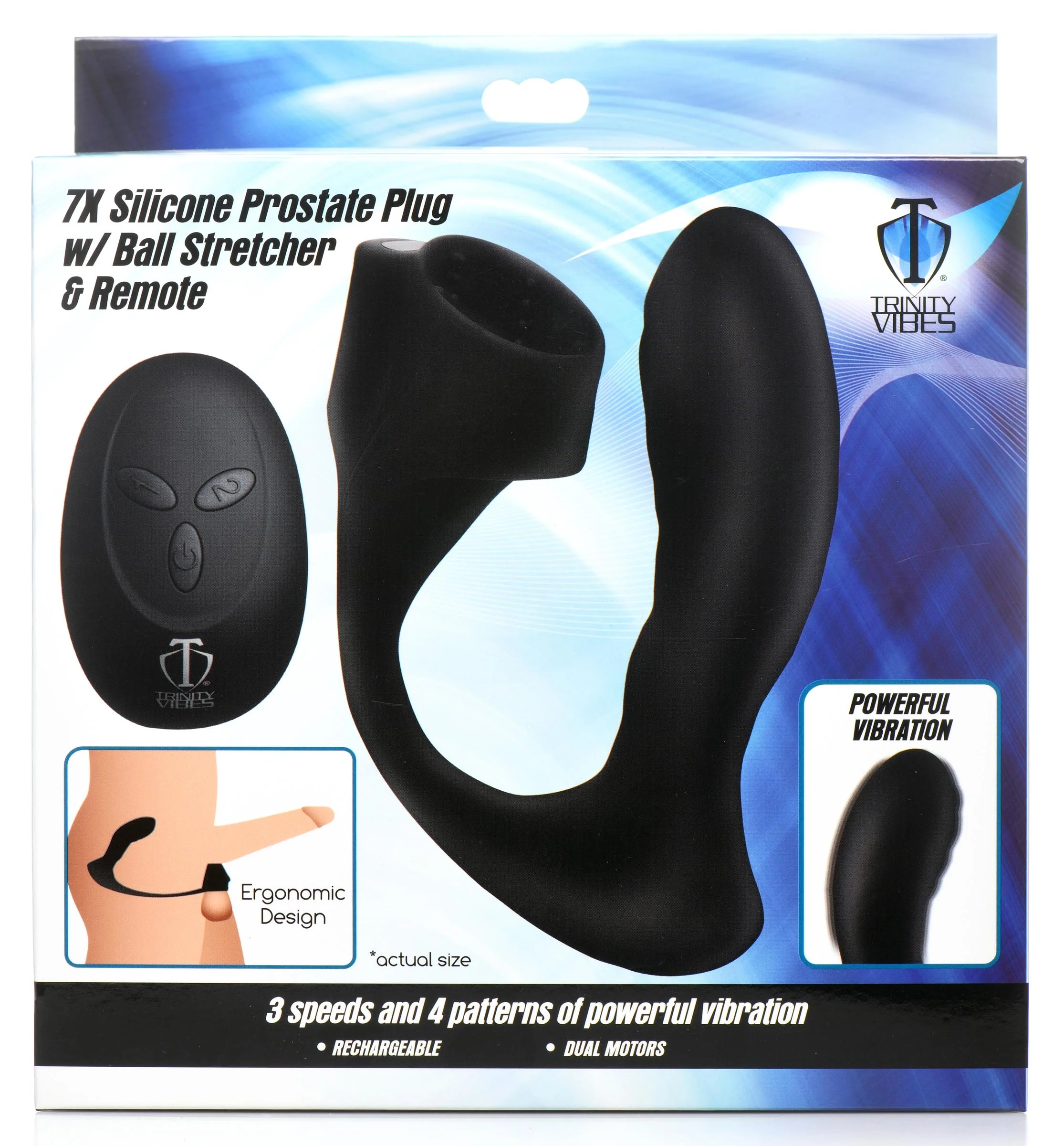 7X Silicone Prostate Plug with Ball Stretcher and Remote - Image 3