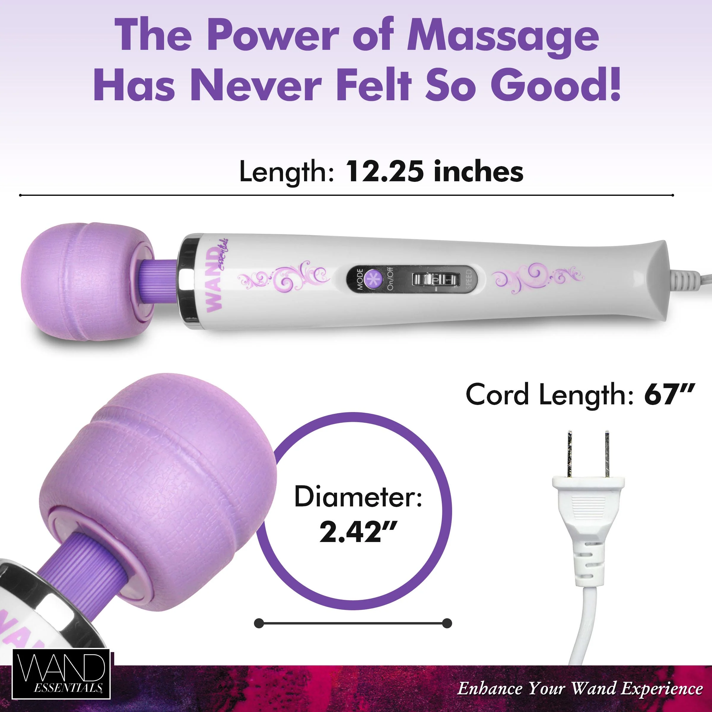8-Speed & 8-Function Wand Massager - 110v US - Image 6