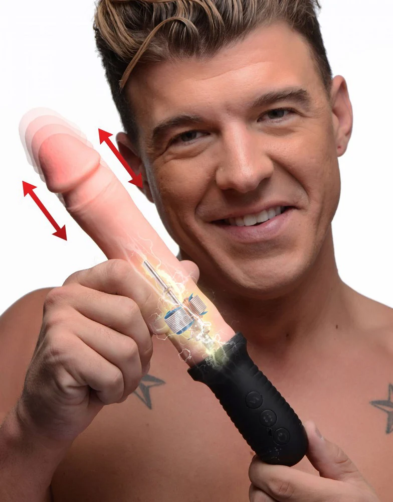 8X Auto Pounder Vibrating and Thrusting Dildo with Handle - Image 3